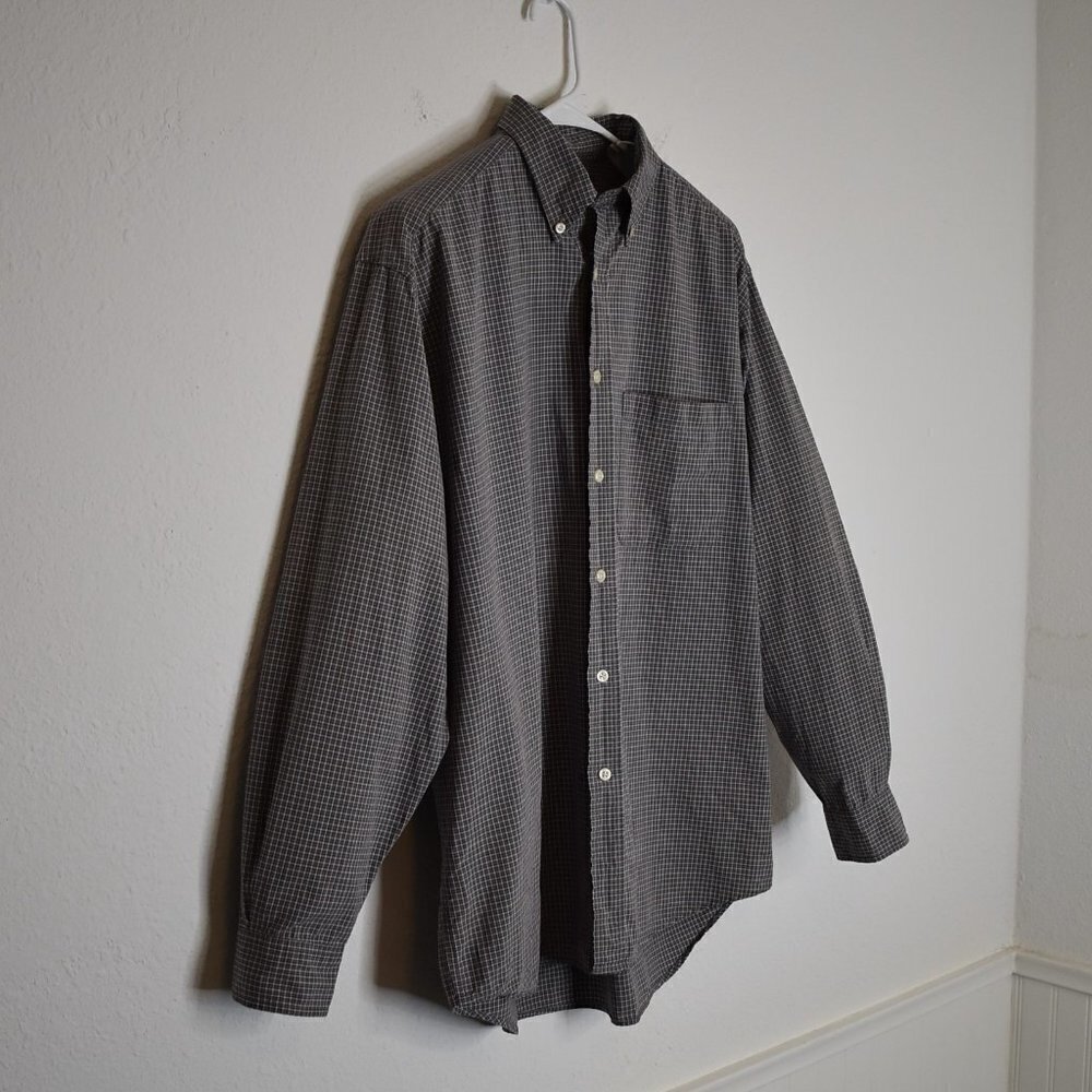 Eddie Bauer Mens Sz M 100% Baumwolle Cotton Plaid Button Down Shirt Office Work - Picture 3 of 16